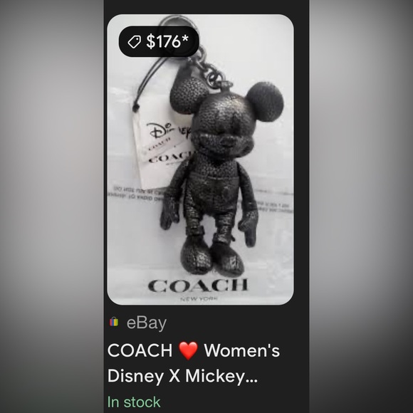 Coach/Mickey Mouse, leather keychain excellent condition - Picture 5 of 5